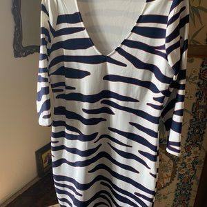 Boston Proper Zebra Travel Dress Medium